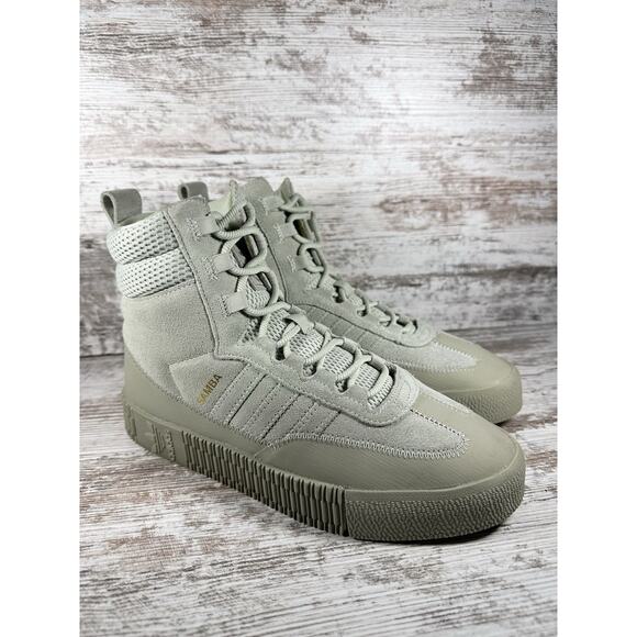 Women's Adidas Samba Boot Halo Green Suede 2021 Sz 9 Athletic EUC! - Picture 1 of 9
